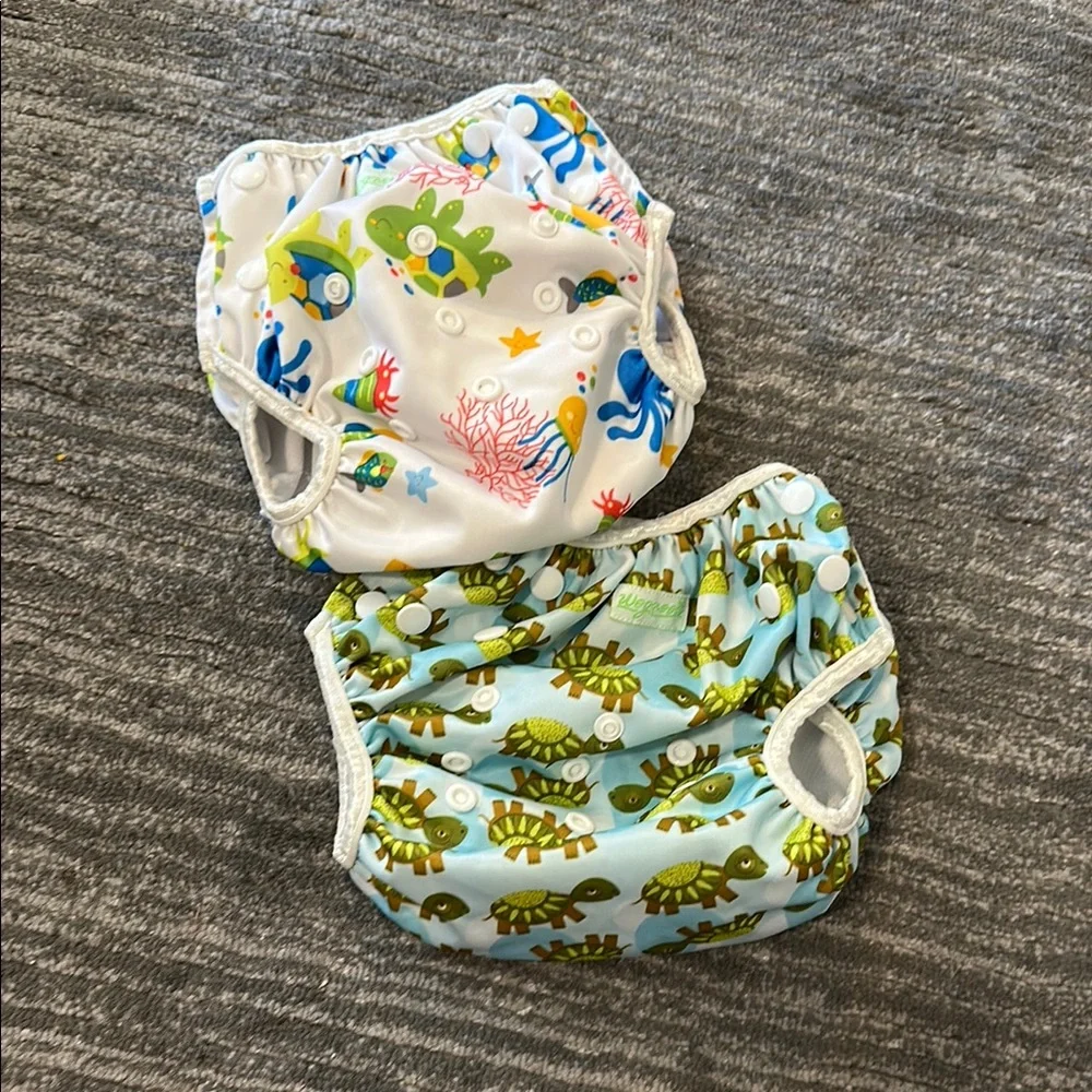 White and Blue Diaper Covers for Accessories